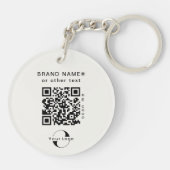 2 zijdelings Logo QR Code op Van witte Bedrijfs Be Sleutelhanger (Achterkant)