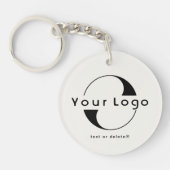 2 zijdelings Logo QR Code op Van witte Bedrijfs Be Sleutelhanger (Voorkant)