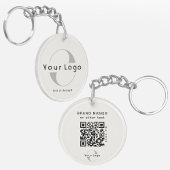 2 zijdelings Logo QR Code op Van witte Bedrijfs Be Sleutelhanger