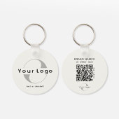 2 zijdelings Logo QR Code op Van witte Bedrijfs Be Sleutelhanger