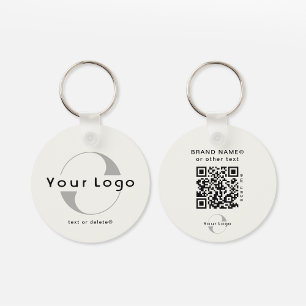 2 zijdelings Logo QR Code op Van witte Bedrijfs Be Sleutelhanger