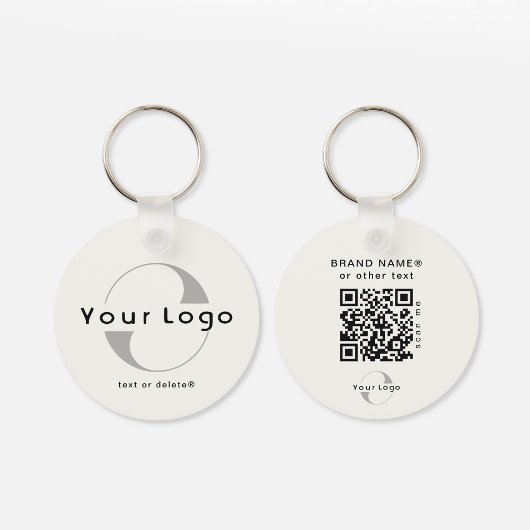 2 zijdelings Logo QR Code op Van witte Bedrijfs Be Sleutelhanger
