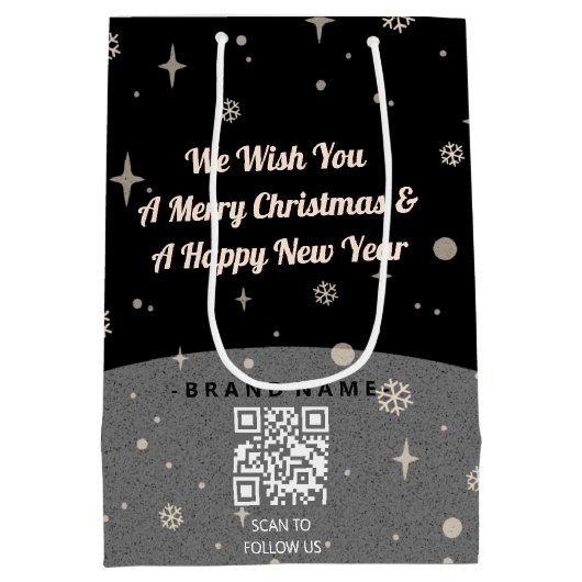 2 zijden Business Logo QR Code Naam Kerstmis Mediu Medium Cadeauzakje (Achterkant)