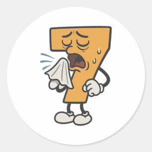 (2 Zijden) Grappig Zieke Zeven 67 Kostuum Voor Tre Ronde Sticker