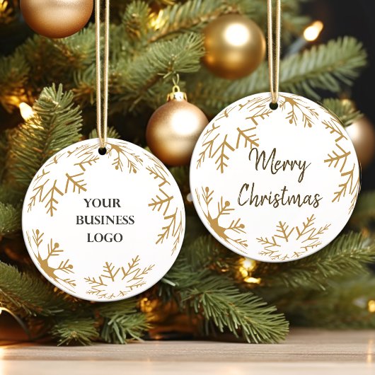2 zijden Logo en prettige kerstbedekking Keramisch Ornament