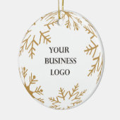 2 zijden Logo en prettige kerstbedekking Keramisch Ornament (Links)