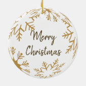 2 zijden Logo en prettige kerstbedekking Keramisch Ornament (Achterkant)