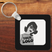 2 zijden Uw Logo + QR-code Eenvoudige zakelijke Ka Sleutelhanger (Voorkant)