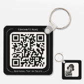 2 zijden Uw Logo + QR-code Eenvoudige zakelijke Ka Sleutelhanger