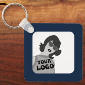 2 zijden Uw Logo + QR-code Eenvoudige zakelijke Ka Sleutelhanger (Voorkant)