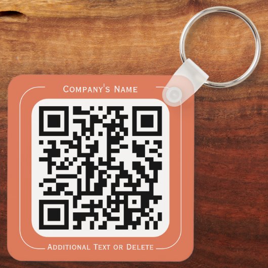 2 zijden Uw Logo + QR-code Eenvoudige zakelijke Ka Sleutelhanger (Achterkant)