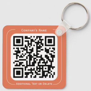 2 zijden Uw Logo + QR-code Eenvoudige zakelijke Ka Sleutelhanger