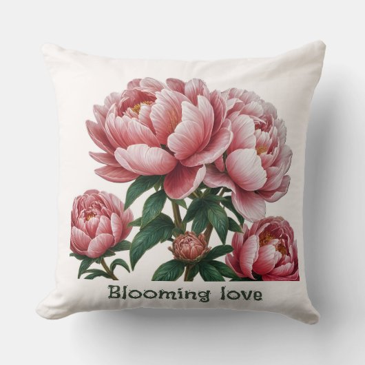2 zijden zwart & wit Bloeiende liefde kussensloop Kussen (Voorkant)