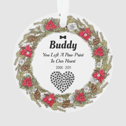2-zijdes Pet Memorial kerstversiering Ornament (achterkant)