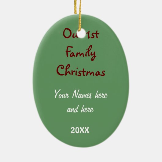 2-zijdig - 1st Christmas Blue Frosty Snowman Famil Keramisch Ornament (Achterkant)