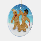 2-zijdig -1st Christmas Gingerbread Family Ornamen Keramisch Ornament (Rechts)