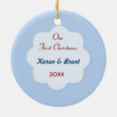 2-zijdig -1st Christmas Gingerbread Family Ornamen Keramisch Ornament (Achterkant)