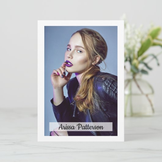 2-zijdig 5-fotomodel Actor 5x7 Comp/Zed Kaart (Staand voorkant)