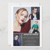 2-zijdig 5-fotomodel speler 5.5x7.5 Comp/Zed-kaart Kaart (Achterkant)