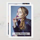 2-zijdig 5-fotomodel speler 5.5x7.5 Comp/Zed-kaart Kaart (Voorkant / Achterkant)