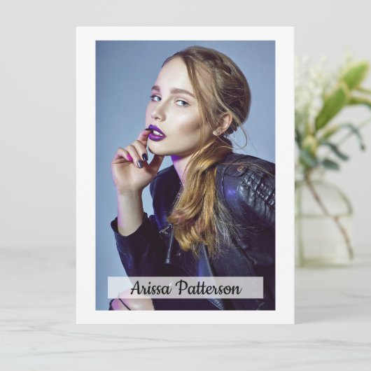 2-zijdig 5-fotomodel speler 5.5x7.5 Comp/Zed-kaart Kaart (Staand voorkant)