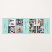 2-zijdig aangepaste mantra Blauwgroen blauw monogr Yogamat (Achterkant (horizontaal))