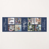 2-zijdig aangepaste mantra marine en witte monogra yogamat (Voorkant (horizontaal))