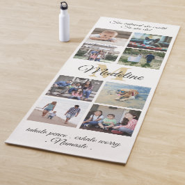 2-zijdig aangepaste mantra wit en goud monogram fo yogamat