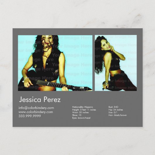 2-zijdig actor en model 2 donkergrijs stramien Co Briefkaart (Voorkant)