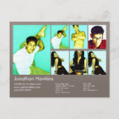 2-zijdig actor en model, armgrijs headshot Comp Briefkaart (Voorkant)