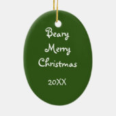 2-zijdig - Beary Merry Teddy Bear Ornament (Achterkant)