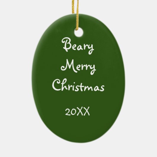 2-zijdig - Beary Merry Teddy Bear Ornament (Achterkant)