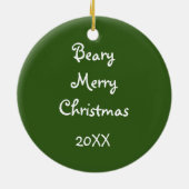2-zijdig - Beary Merry Teddy Bear Ornament (Achterkant)