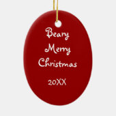 2-zijdig - Beary Merry Teddy Bear Ornament (Achterkant)