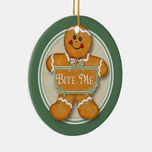 2-zijdig - Bite Me Gingerbread Man Ornament (Rechts)