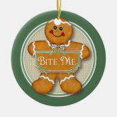 2-zijdig - Bite Me Gingerbread Man Ornament (Voorkant)