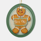 2-zijdig - Bite Me Gingerbread Man Ornament (Links)