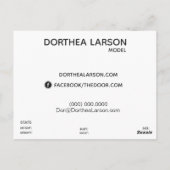 2-zijdig Briefkaart voor hoofdopname en modelkopte (Achterkant)