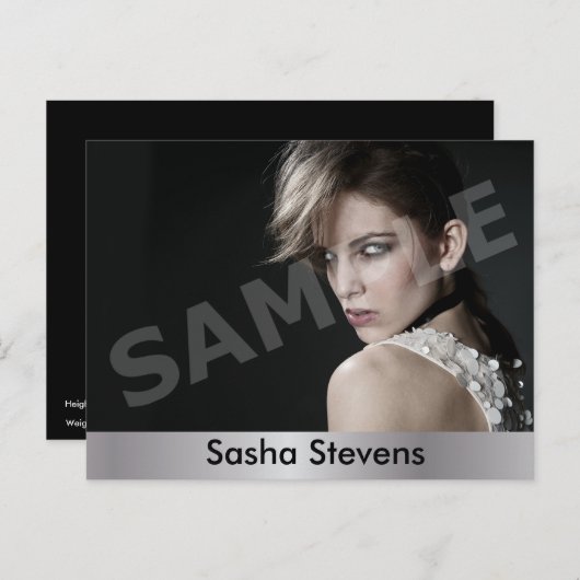 2-zijdig Briefkaart voor hoofdopname en modelkopte (Voorkant / Achterkant)