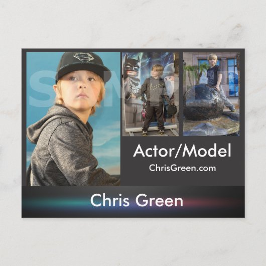 2-zijdig Briefkaart voor hoofdopname en modelkopte (Voorkant)