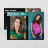 2-zijdig Briefkaart voor hoofdopname en modelkopte (Voorkant / Achterkant)