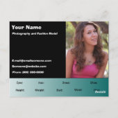 2-zijdig Briefkaart voor hoofdopname en modelkopte (Achterkant)