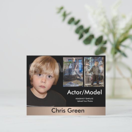 2-zijdig Briefkaart voor hoofdopname en modelkopte (Staand voorkant)