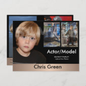 2-zijdig Briefkaart voor hoofdopname en modelkopte (Voorkant / Achterkant)