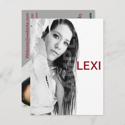 2-zijdig Briefkaart voor hoofdopname en modelkopte (Voorkant / Achterkant)