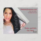 2-zijdig Briefkaart voor hoofdopname en modelkopte (Achterkant)