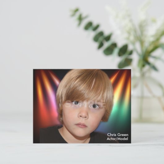 2-zijdig Briefkaart voor hoofdopname en modelkopte (Staand voorkant)