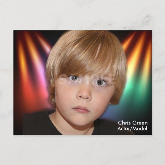 2-zijdig Briefkaart voor hoofdopname en modelkopte (Voorkant)