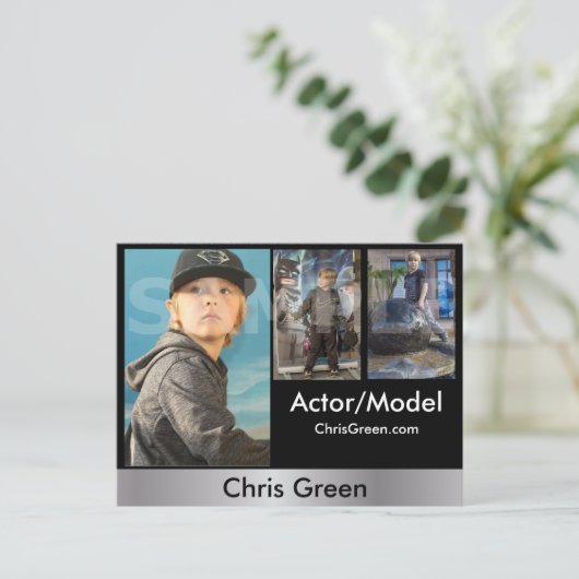 2-zijdig Briefkaart voor hoofdopname en modelkopte (Staand voorkant)