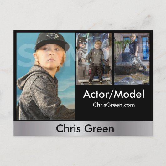 2-zijdig Briefkaart voor hoofdopname en modelkopte (Voorkant)